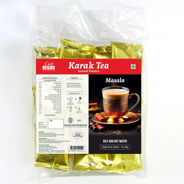 Karak Tea Masala Single Serve Sachets - Pack of 12 (240g)