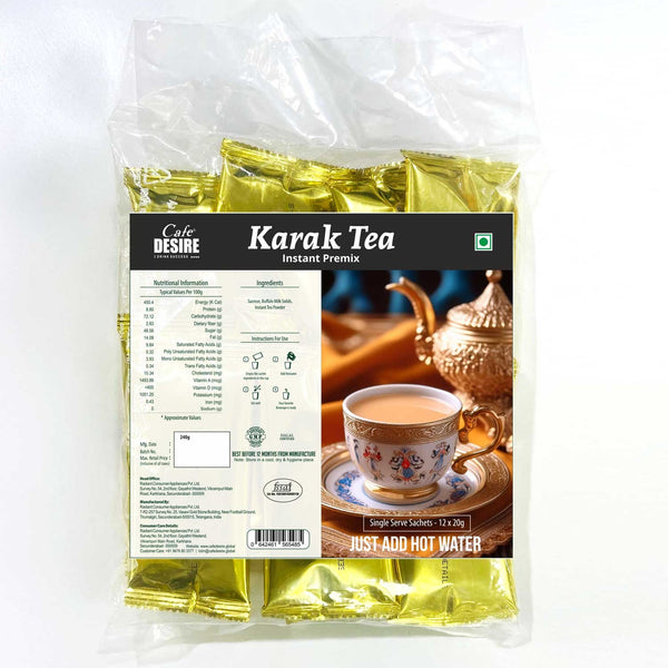 Karak Tea Single Serve Sachets - Pack of 12 (240g)