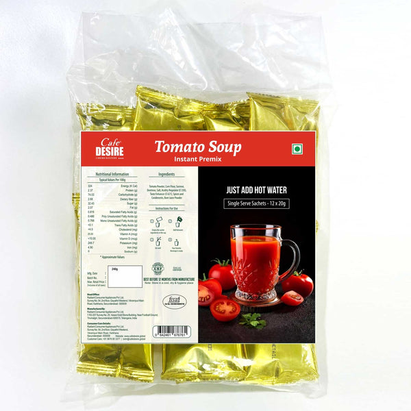 Tomato Soup Single Serve Sachets - Pack of 12 (240g)