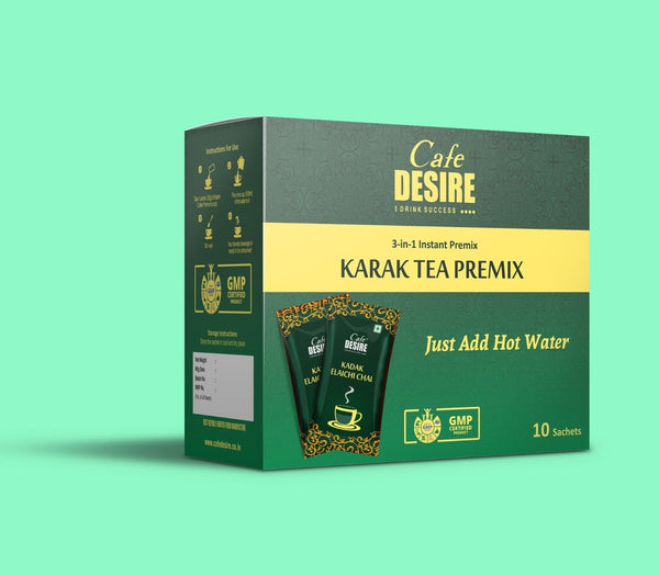 Cafe Desire  -Red Blend - Cardamom Tea Premix - Sachets Pack of 10