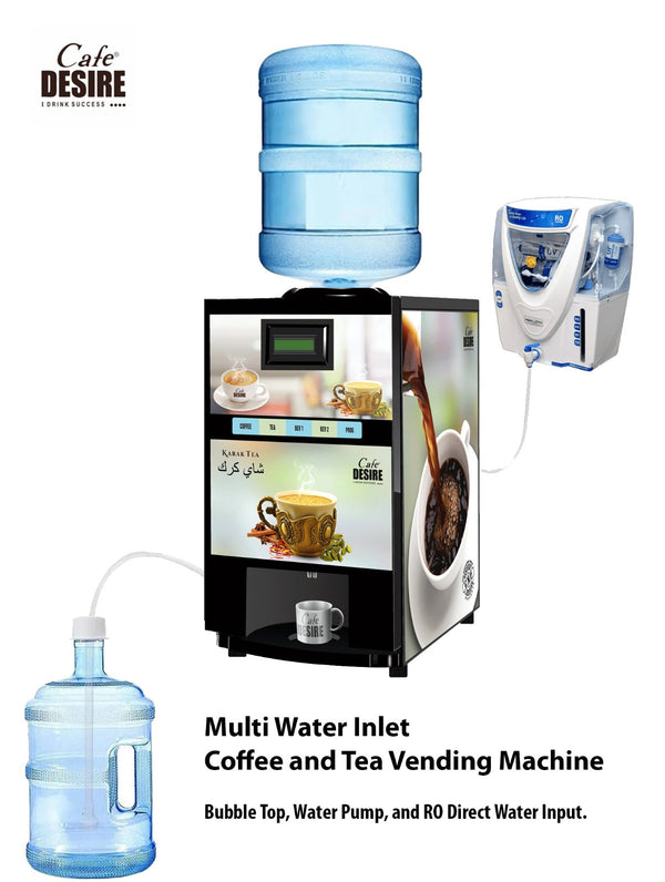 Coffee Machine 4 Lane Multi Water Inlet Coffee and Tea Vending Machine